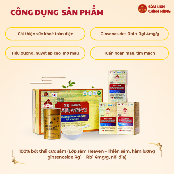Bột thái cực sâm 100% (100g x 3) - Daedong