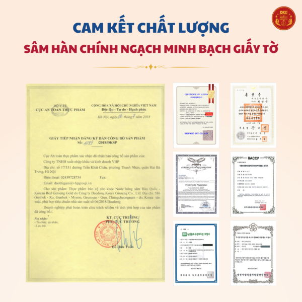 Nước hồng sâm HQ 100% DKG