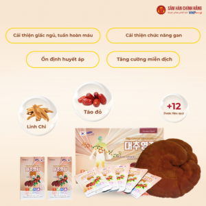 Nước Linh Chi Táo Đỏ cao cấp (Jujube linhzhi premium liquid) 80ml*30gói/hộp