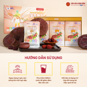 Nước Linh Chi Táo Đỏ cao cấp (Jujube linhzhi premium liquid) 80ml*30gói/hộp