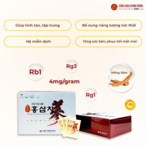 Trà Hồng Sâm (Korean Red Ginseng Tea) Hàn Quốc 3g*100gói/hộp