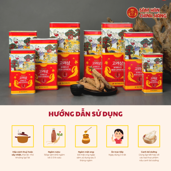 Hồng sâm củ khô HQ Premium 150g (16-25 củ) - Daedong