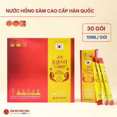 Nước Hồng sâm cao cấp Hàn Quốc (Korean Red Ginseng Stick Premium) 10ml*30gói/hộp