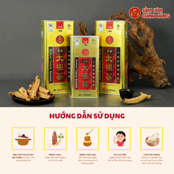 Thái cực sâm củ khô HQ (Thiên sâm) 600g - số 20 (20củ special)