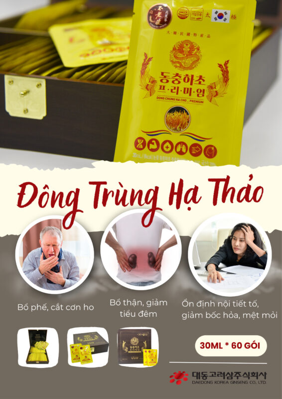 Công dụng về nước đông trùng hạ thảo Daedong