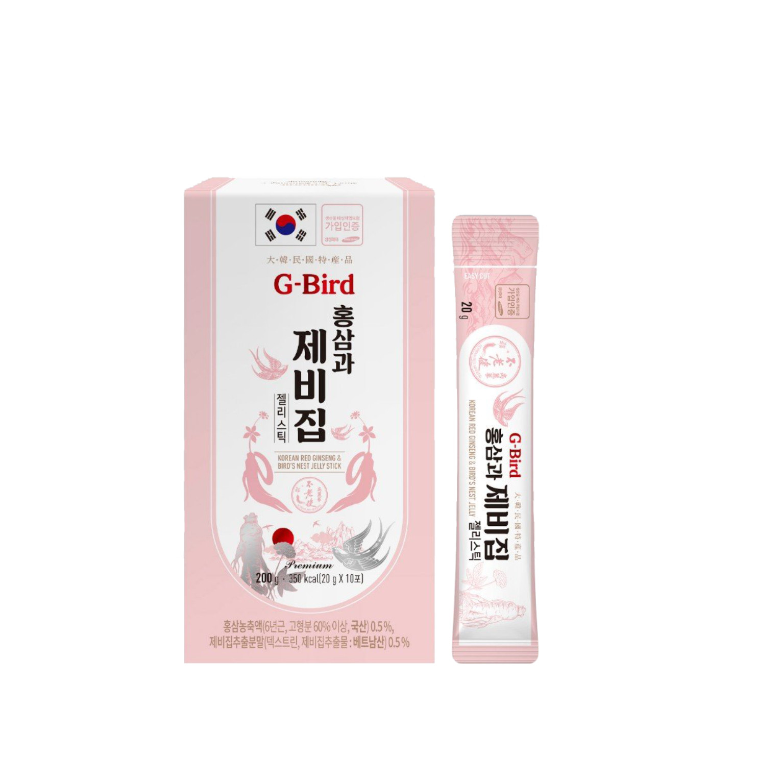 KOREAN RED GINSENG & BIRD’S NEST JELLY STICK - Hồng Sâm Yến Sào G-BIRD
