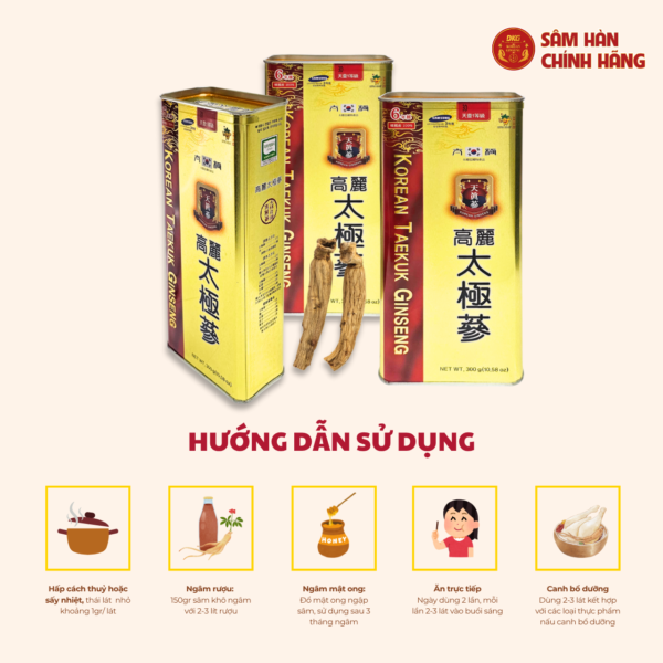 Thái cực sâm củ khô HQ (Thiên Sâm) 300g số 30 (30 củ) - Daedong (new)