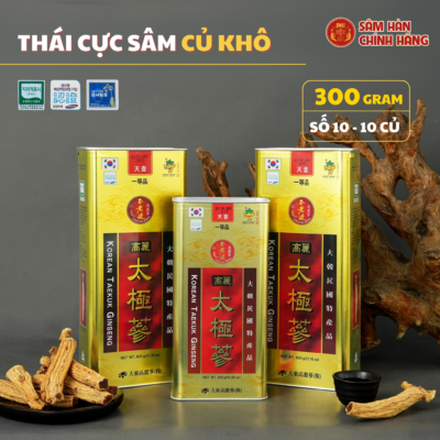 Thái cực sâm củ khô HQ (Thiên sâm) 300g số 10 (10 củ)