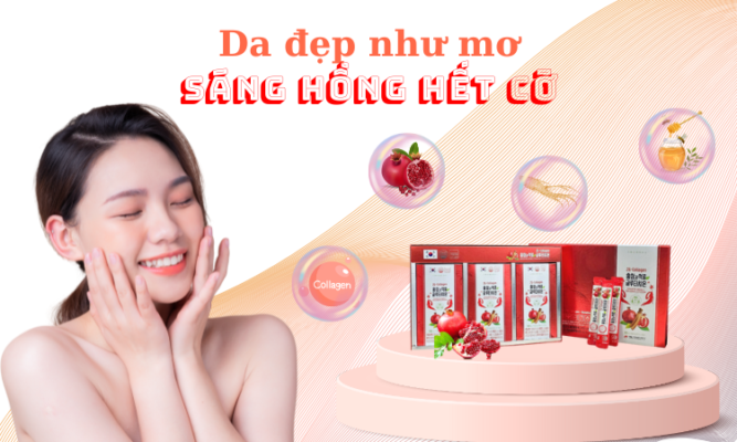 2G - Collagen Hồng sâm lựu Glutathione