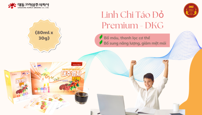 Nước linh chi táo đỏ Premium DKG - Sự kết hợp hoàn hảo