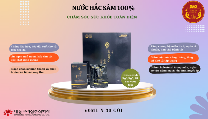 Hắc sâm dạng nước nguyên bản DKG - Tinh hoa đất trời, sức sống trường tồn