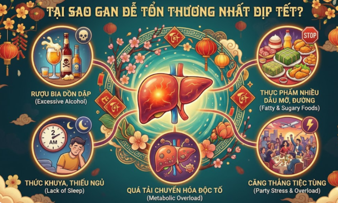 Tại sao gan dễ tổn thương nhất trong dịp Tết Nguyên Đán?