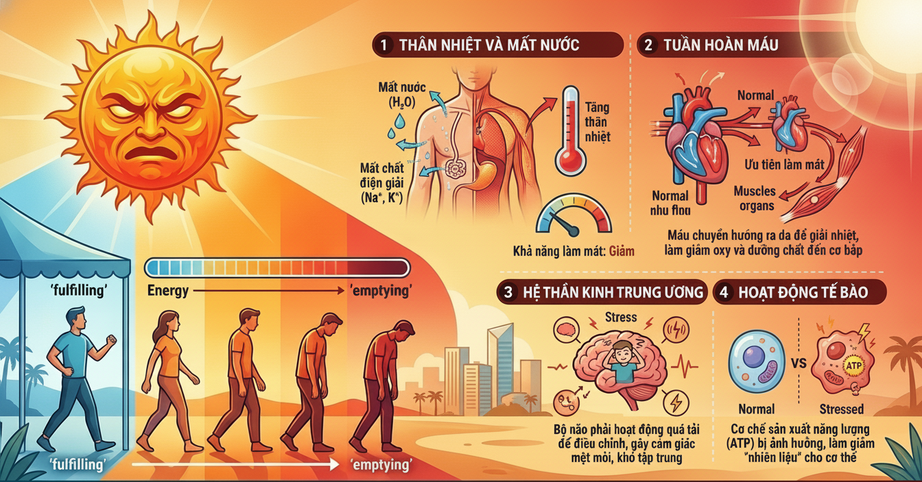 Tại sao nắng nóng lại "vắt kiệt" năng lượng của bạn? Tại sao nắng nóng lại "vắt kiệt" năng lượng của bạn?