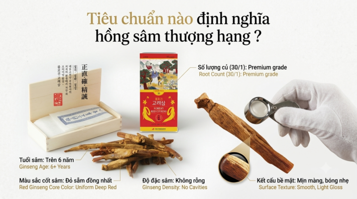 Tiêu chuẩn nào định nghĩa hồng sâm thượng hạng ?