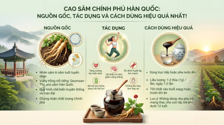 Cao sâm Chính phủ Hàn Quốc: Nguồn gốc, tác dụng và cách dùng hiệu quả nhất!